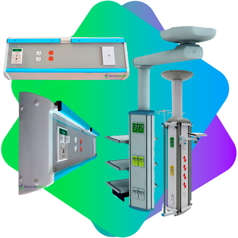 Cabeceros y columnas hospitalarias