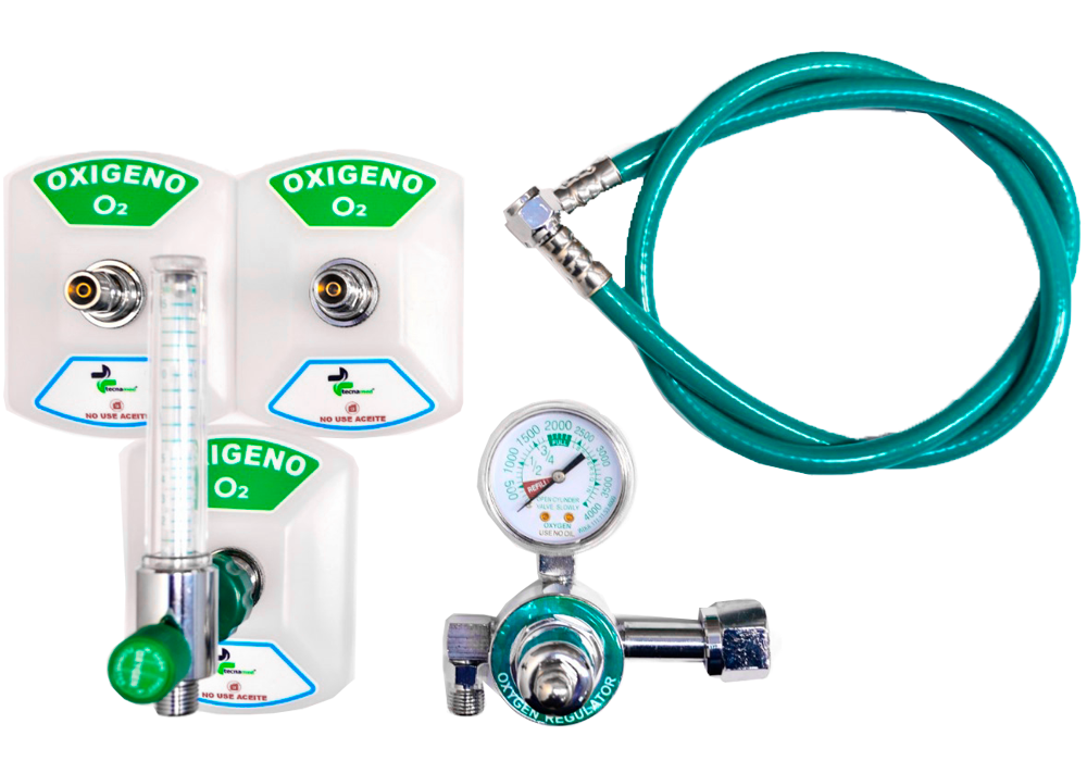 Dotación de ambulancias con toms para oxigeno regulador de oxigeno y manguera de oxigeno