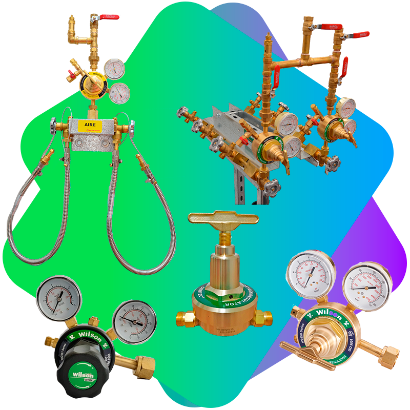 Manifold para oxigeno y reguladores de oxigeno