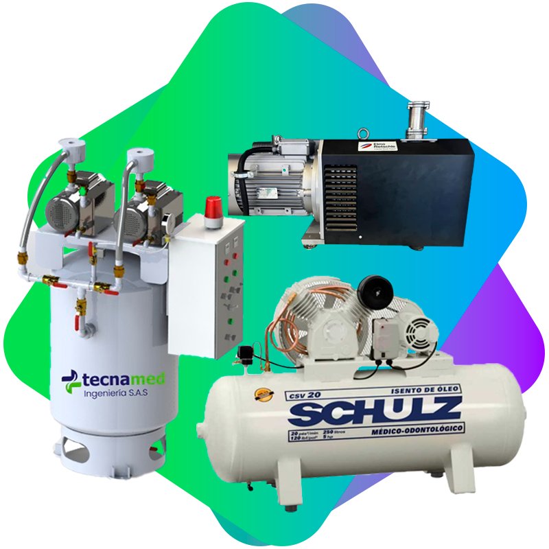 Sistemas de vacio medico y compresores para aire