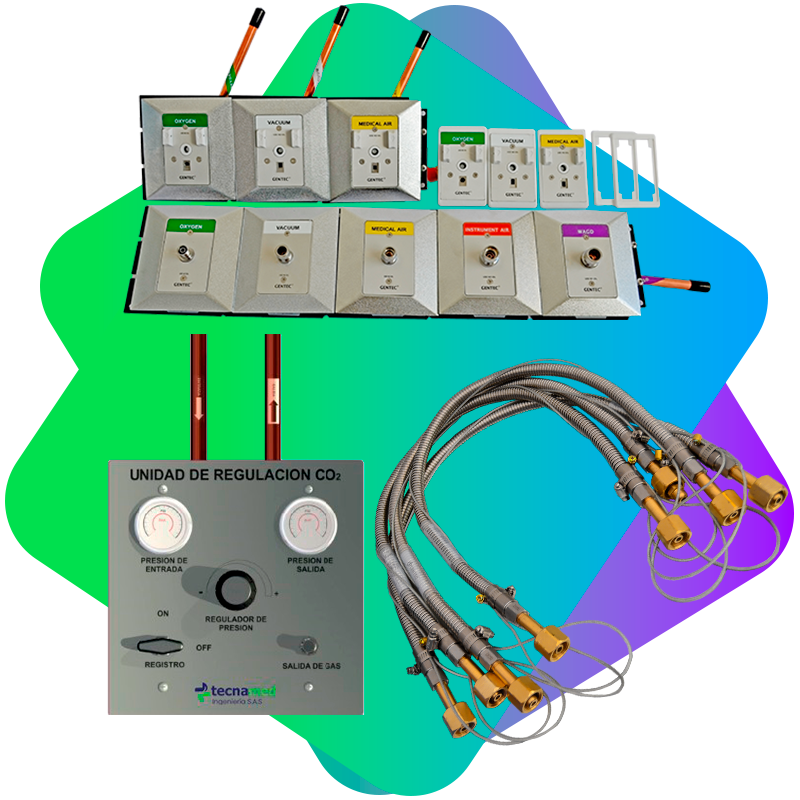 Tomas chemetron para gases medicinales con tomas DISS para gases medicinales